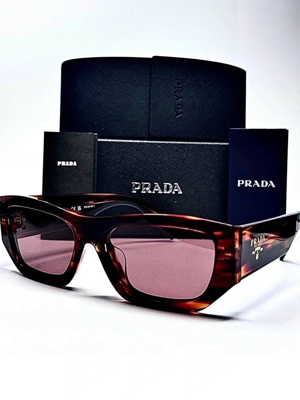 NEW Prada PR A01S 13O80B 53-20-145 Unisex Havana Red Sunglasses Authentic $560